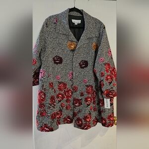 Floral Patterned Women's Coat
